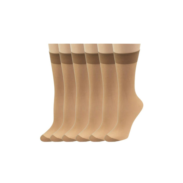 Women's Cotton Sole Knee Highs Regular & Queen Sizes 6 Pair Packs