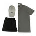 Gray Shirt/Gray Hat/Black Shorts