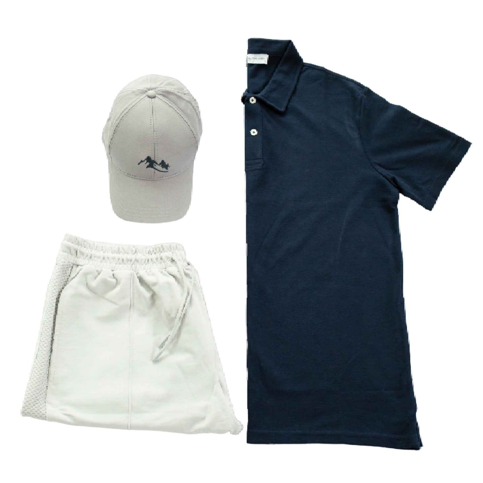 Men's Polo T-Shirt, Gym Shorts and Hat Set (3-Piece)
