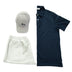 Navy Shirt/Gray Hat/Gray Shorts