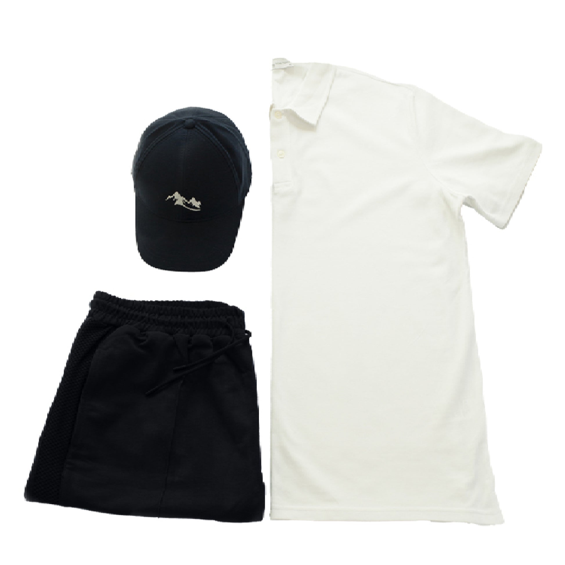 Men's Polo T-Shirt, Gym Shorts and Hat Set (3-Piece)
