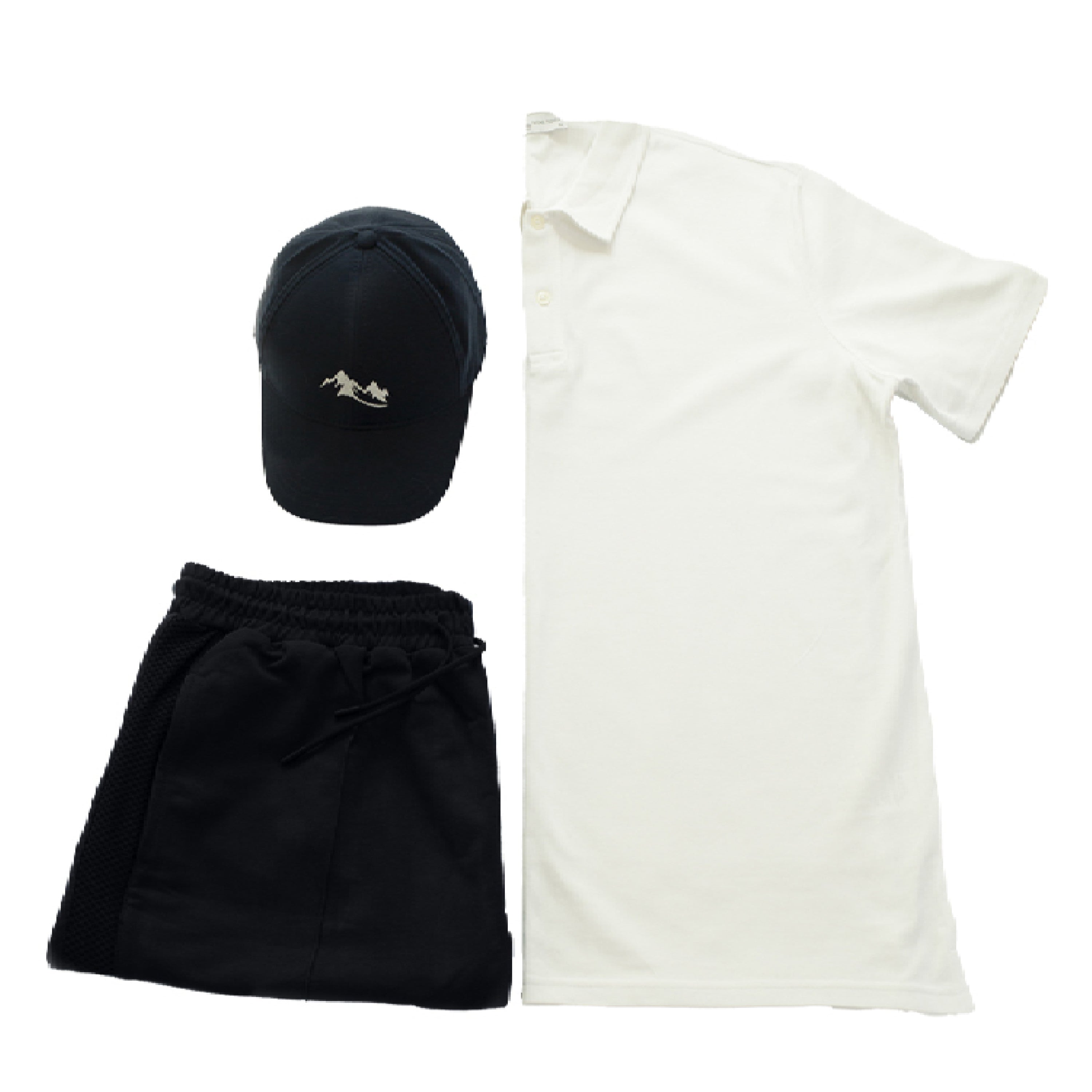 Men's Polo T-Shirt, Gym Shorts and Hat Set (3-Piece)