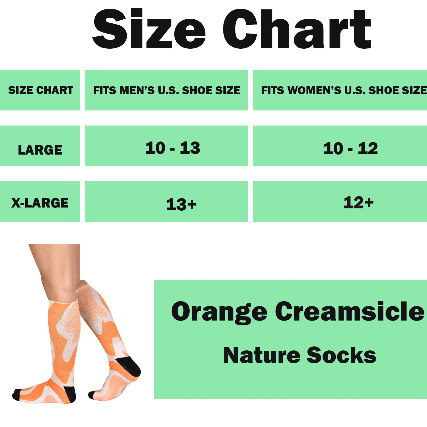 Celebrating Nature Socks Size Chart