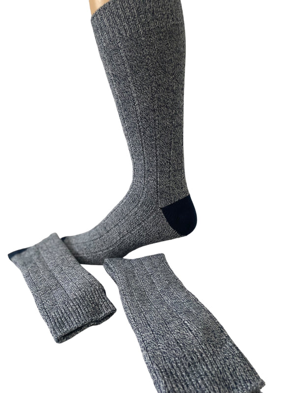 Big and Tall Men's Crew Socks Midweight Cotton Blend in Fashionable Heather Colors