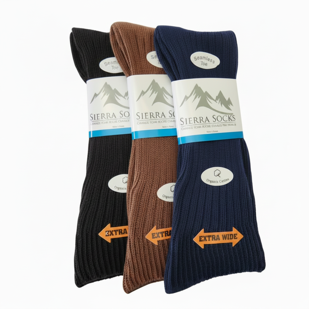 Men's Organic Cotton Crew Socks - Great for the Office, Casual Wear