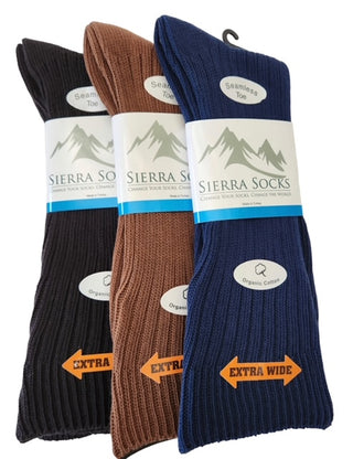 Buy assortedblack-brown-navy Organic Cotton Solid Color Crew Socks