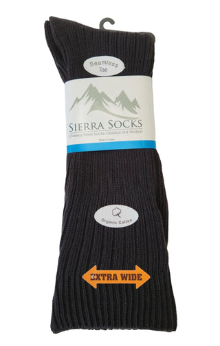 Buy black Organic Cotton Solid Color Crew Socks