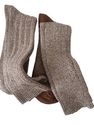 Buy brown Big and Tall Men's Crew Socks Midweight Cotton Blend in Fashionable Heather Colors