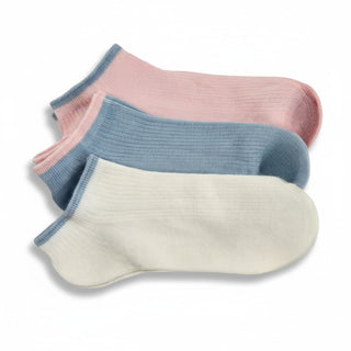 Buy 3-pair-pack-pink-off-white-blue Women&#39;s Ankle Socks - Colorful and Comfortable, Silky Rayon - Great Warm Weather Socks