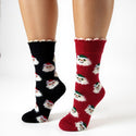 Women's Crew Socks for Winter and Christmas - 2 Pair Packs Colorful Socks for the Holidays