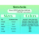 Women's 100% Combed Cotton Socks, Thin, Loose, Ankle Turn Cuff 3 Pair Pack