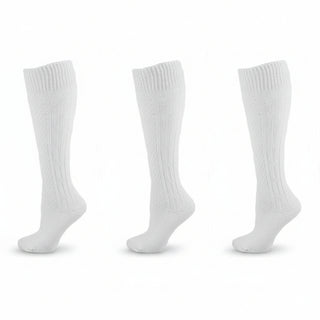 Classic Cable Knit Acrylic Knee High Socks 3 Pair Packs
