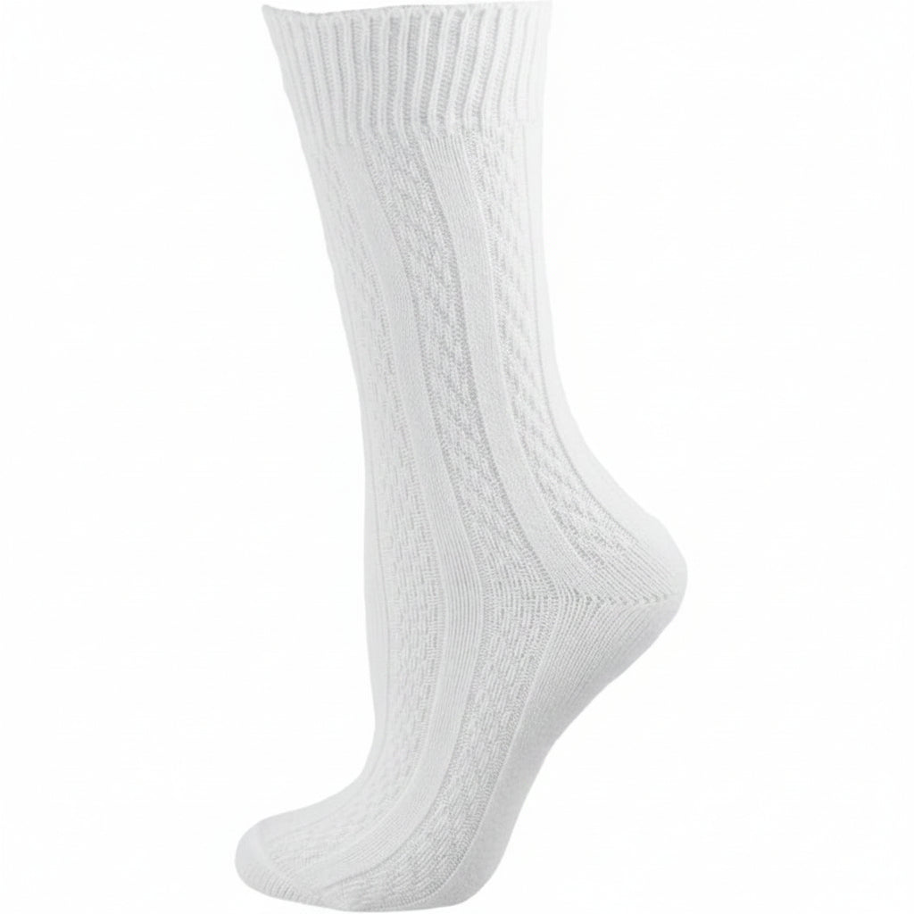 Classic Cable Knit Cotton Knee High Socks 3 Pair Pack