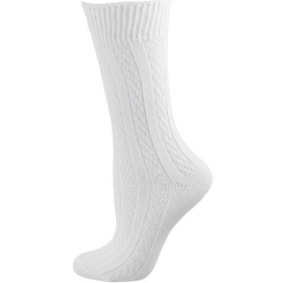 Classic Cable Knit Combed Cotton Crew Socks 2 Pair Pack