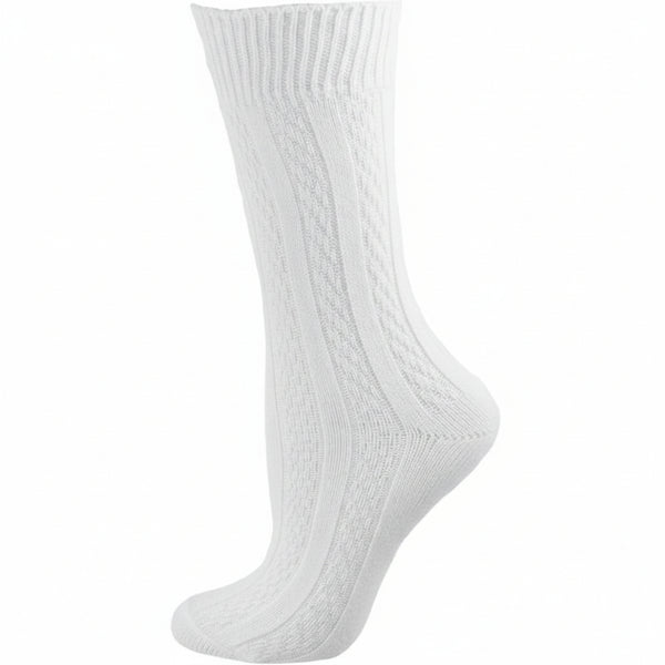 Classic Cable Knit Cotton Knee High Socks 3 Pair Pack