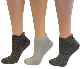 Buy 3pr-blk-cha-lbl Women's Bamboo Performance Cushioned Ankle-Hi Socks with Heel Guard
