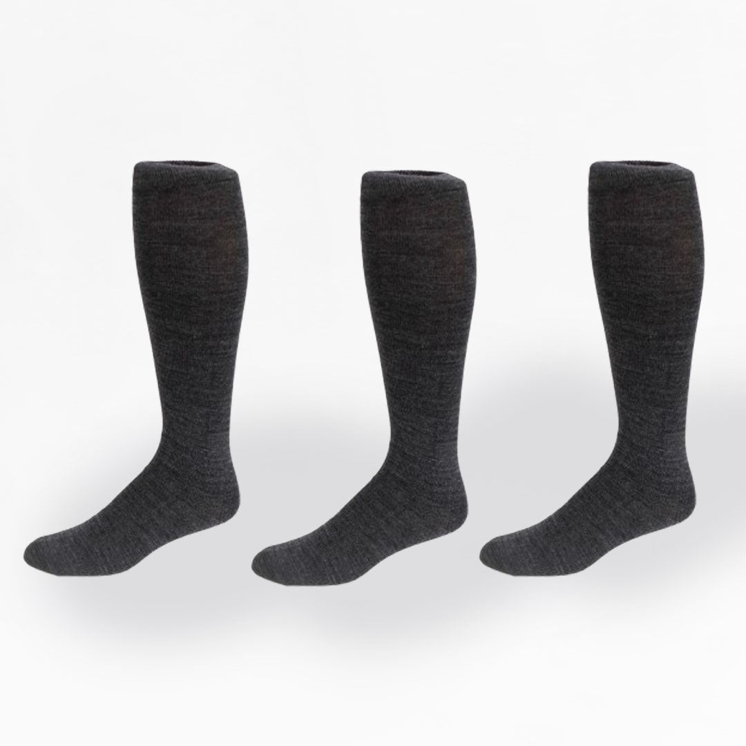 Classic Flat Knit Acrylic Orlon Knee High Uniform Socks 3 Pair Pack