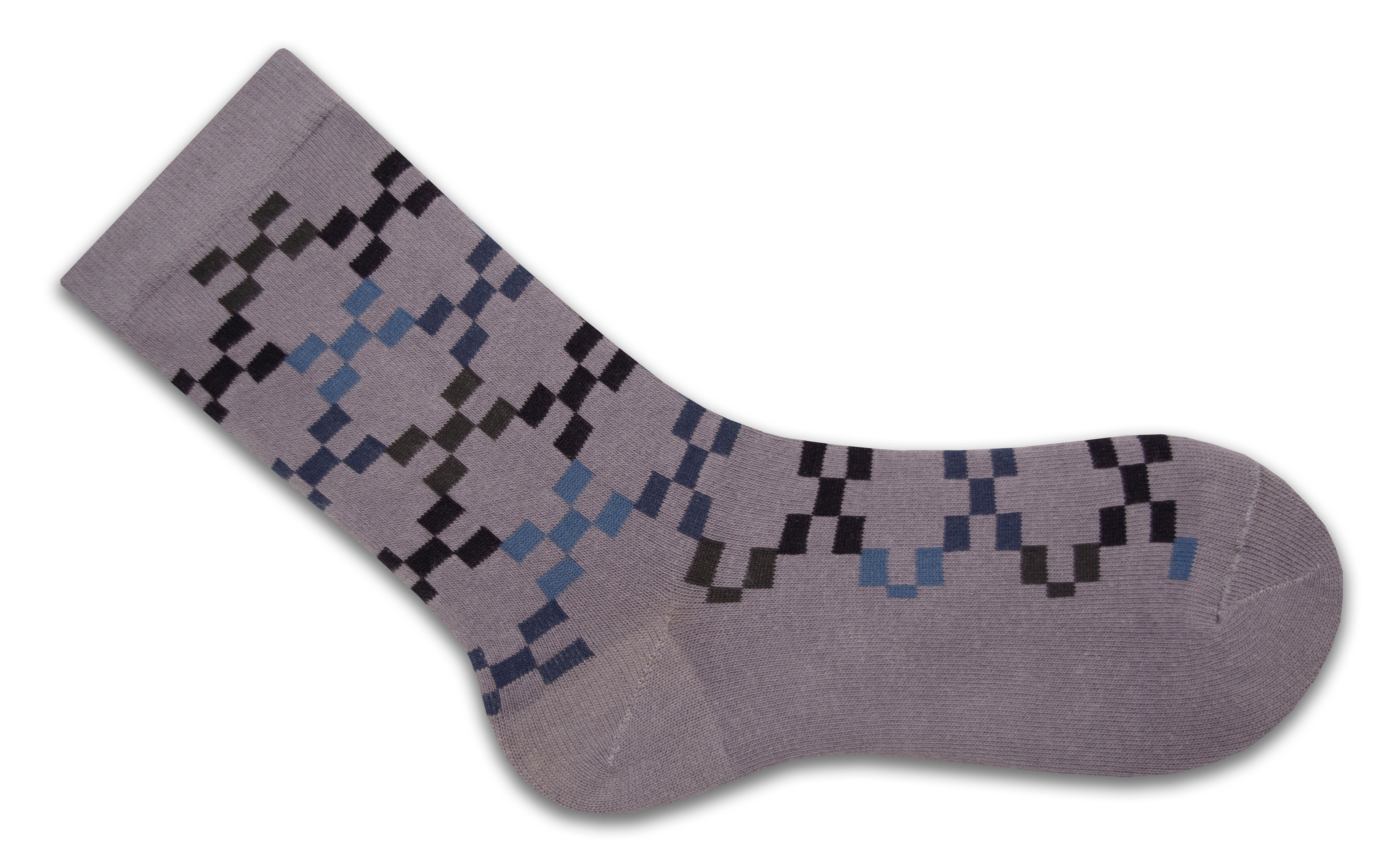 Geometric Pattern Cotton Crew Socks