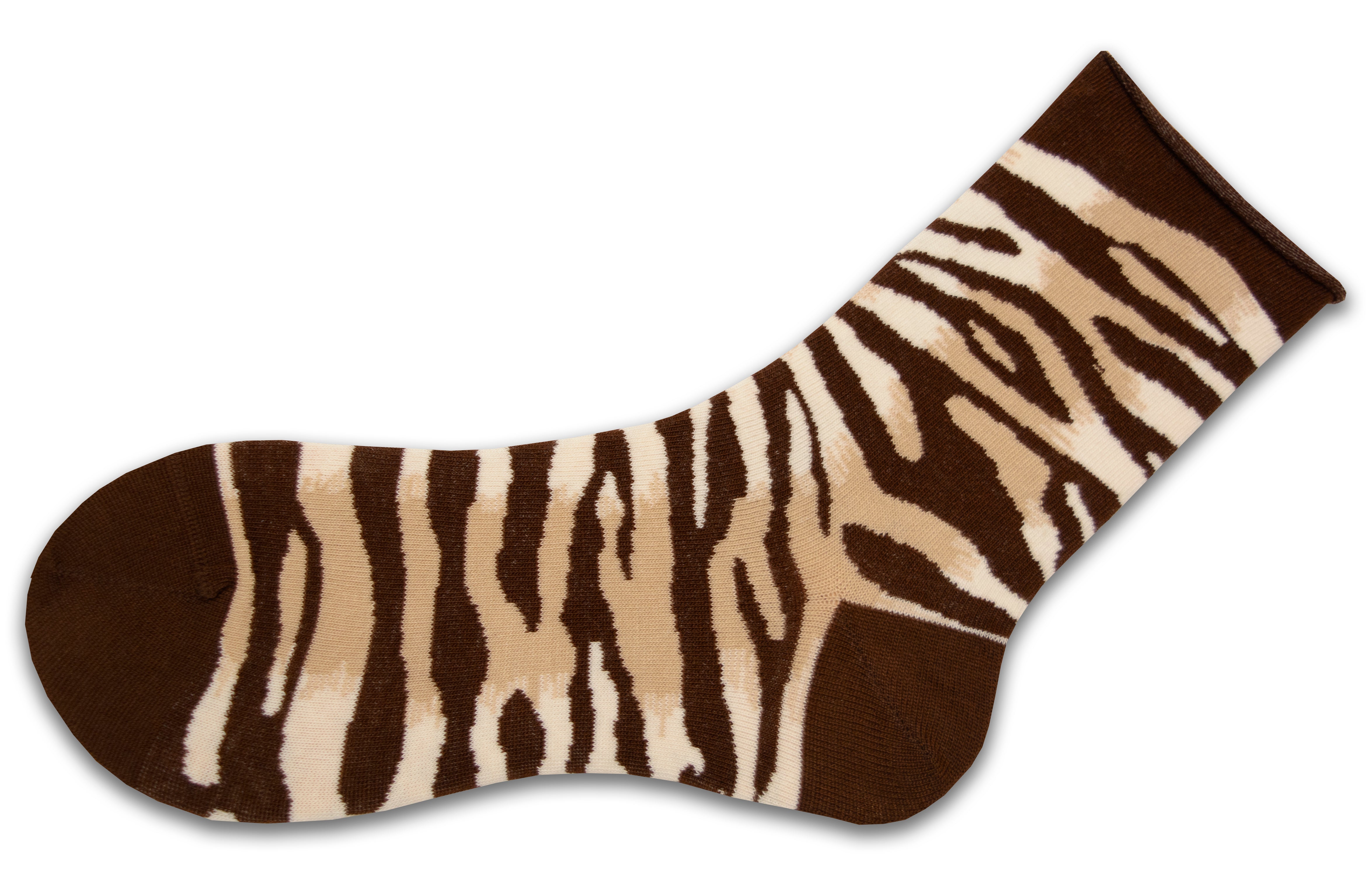 Sierra Socks Zebra Pattern Hi Anklet Casual Cotton Womens 2 Pair Socks