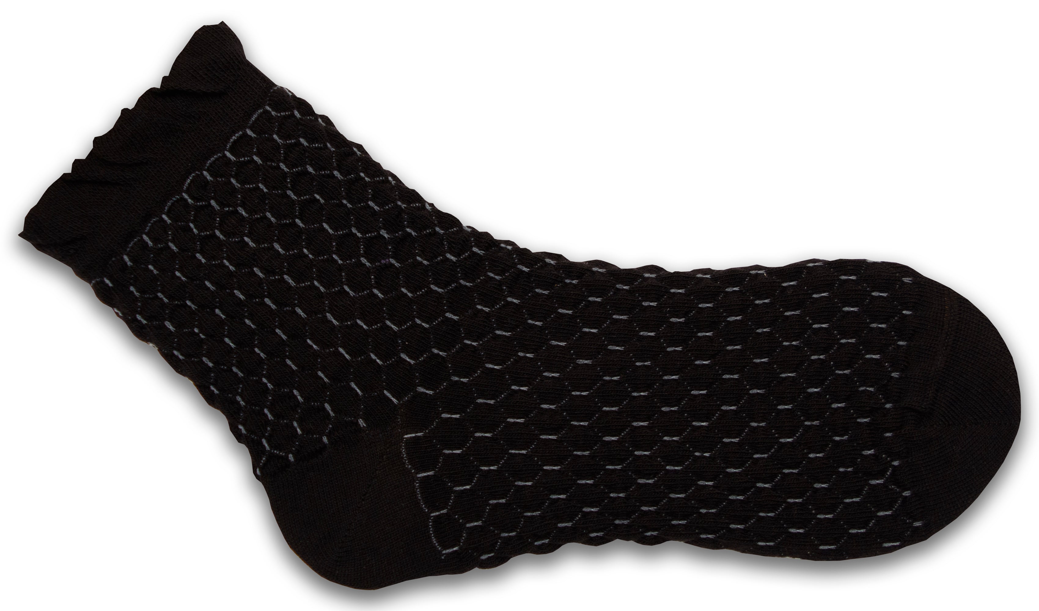 Diamond Pattern Quarter Combed Cotton Socks