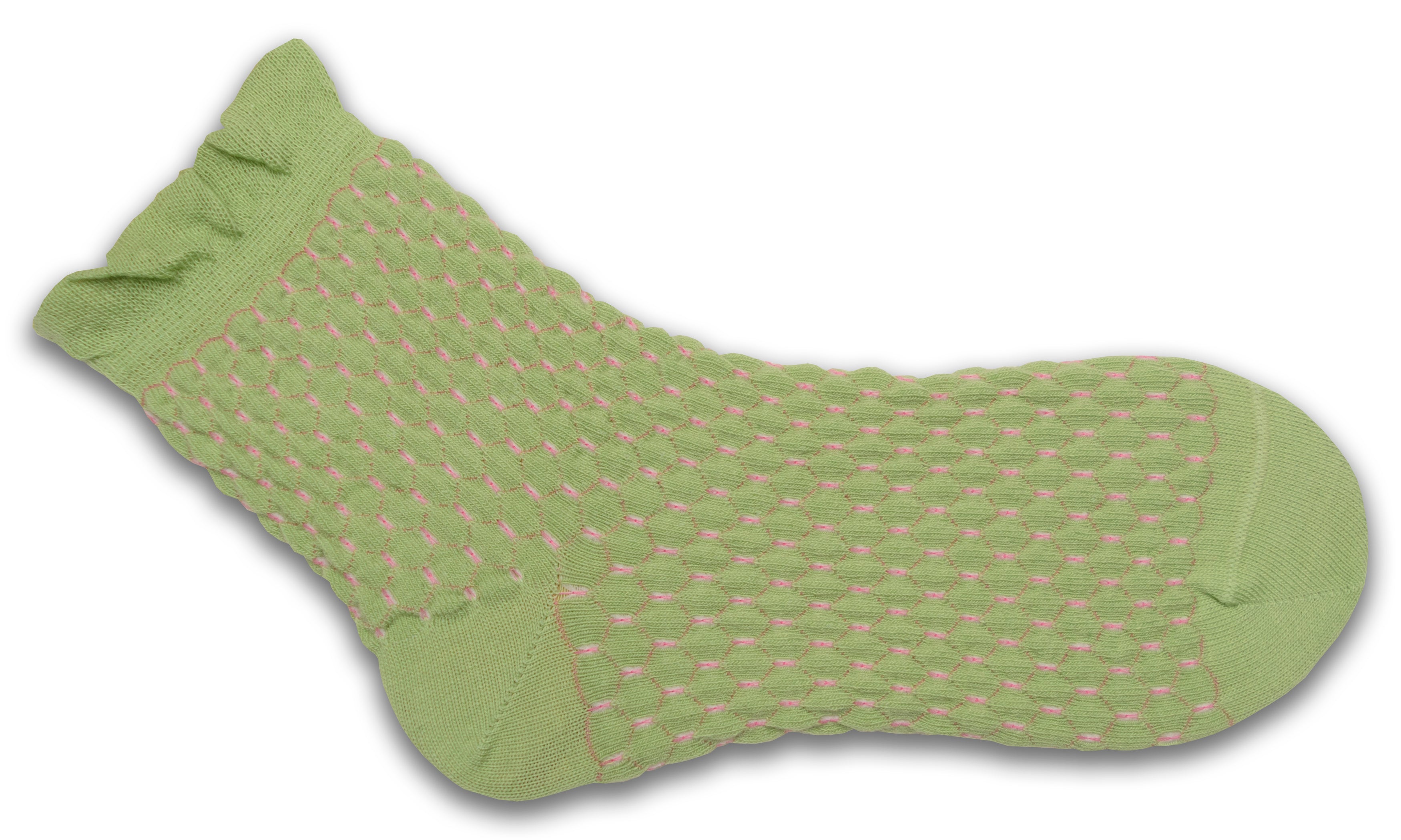 Diamond Pattern Quarter Combed Cotton Socks
