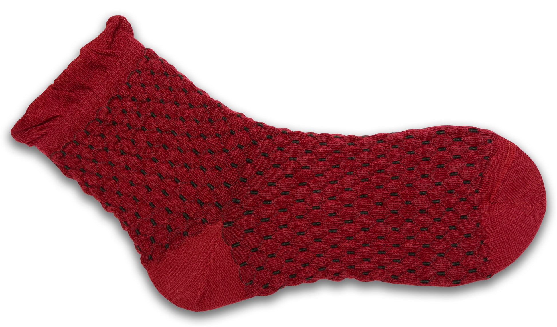 Diamond Pattern Quarter Combed Cotton Socks
