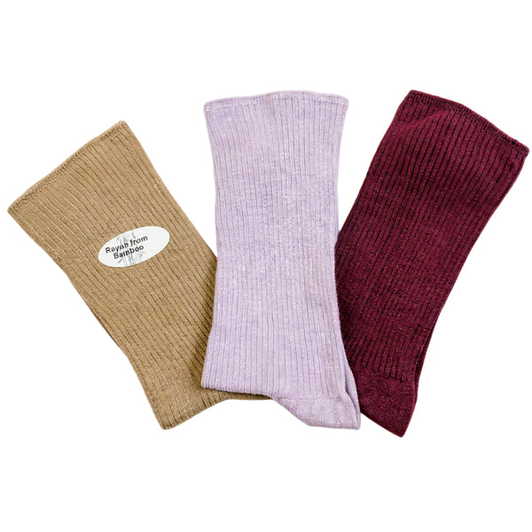 Wide Calf Crew Socks for Women Classic Colors and Luxurious Feeling with Seamless Toe, Reinforced Toe and Heel