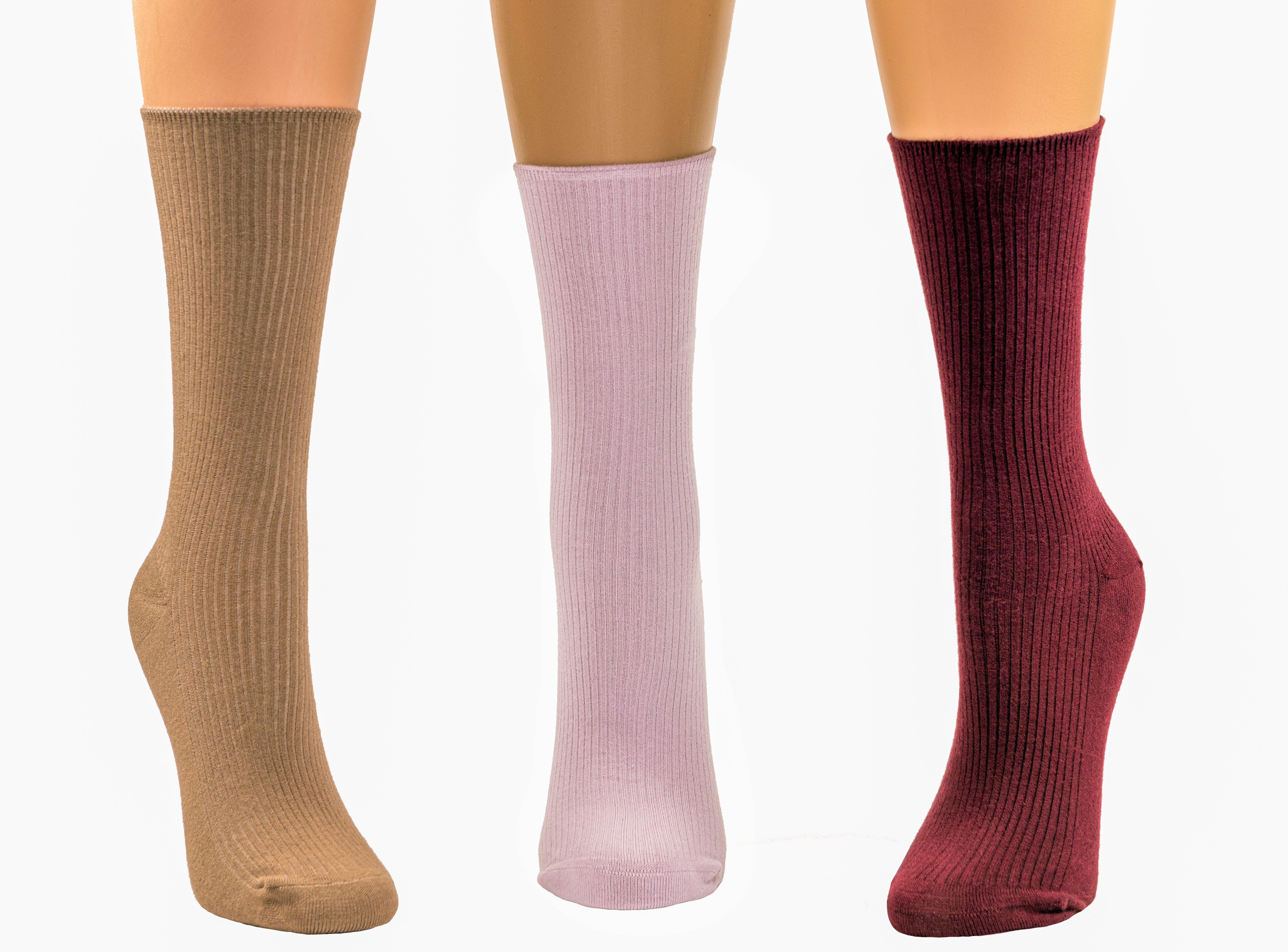 Wide Calf Crew Socks for Women Classic Colors and Luxurious Feeling with Seamless Toe, Reinforced Toe and Heel