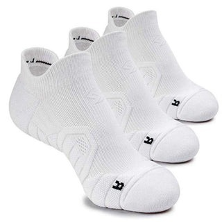 Running Performance No Show White Ankle Hi Socks