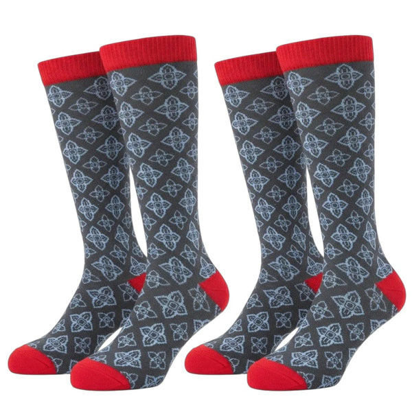 Men's Light Compression Knee High Socks - Great for Travel, Achy Tired Legs for Shoe Size 10-13 and Big & Tall Shoe Size 13-15