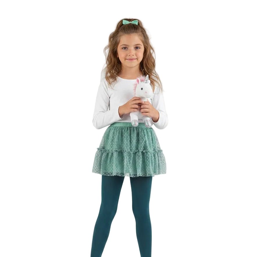 Nylon Tights for Girls in Green - Perfect for School Uniforms, Dance in 1 Pair Packs - Wear Sierra