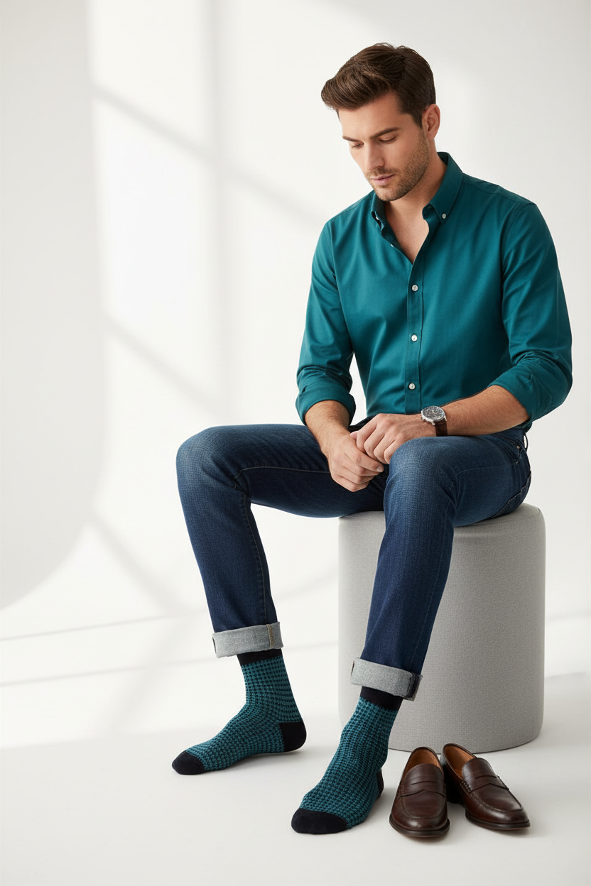 Men's Dress Socks - Combed Cotton, Seamless Toe Socks