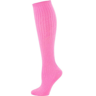 Classic Rib Knit Combed Cotton Knee Hi Socks