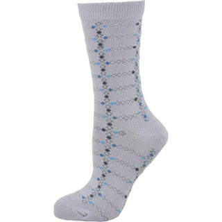 Women's Cotton Geometric Pattern Crew Sock W221SM