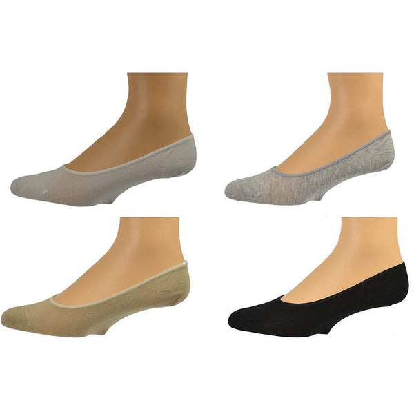 Women Premium Bamboo No Show Low-Cut Seamless Toe liners Socks-4 Pairs Pack