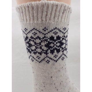 Weave Design Twisted Cotton Crew Socks