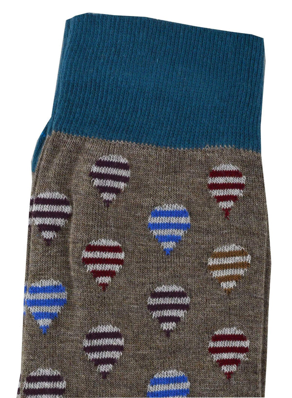 Stripe Ballons Design Colorful Smooth Toe Men Crew Socks M7758