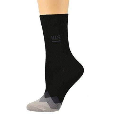 Sierra Socks Women's Cotton Diamond Contrast Toe Dress Casual Crew