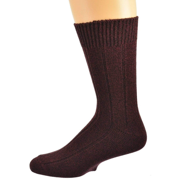 Women's Bamboo True Rib Casual Dress Crew Socks 2131 Claret Red
