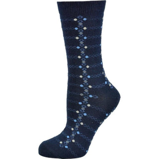 Women's Cotton Geometric Pattern Crew Sock W221SM