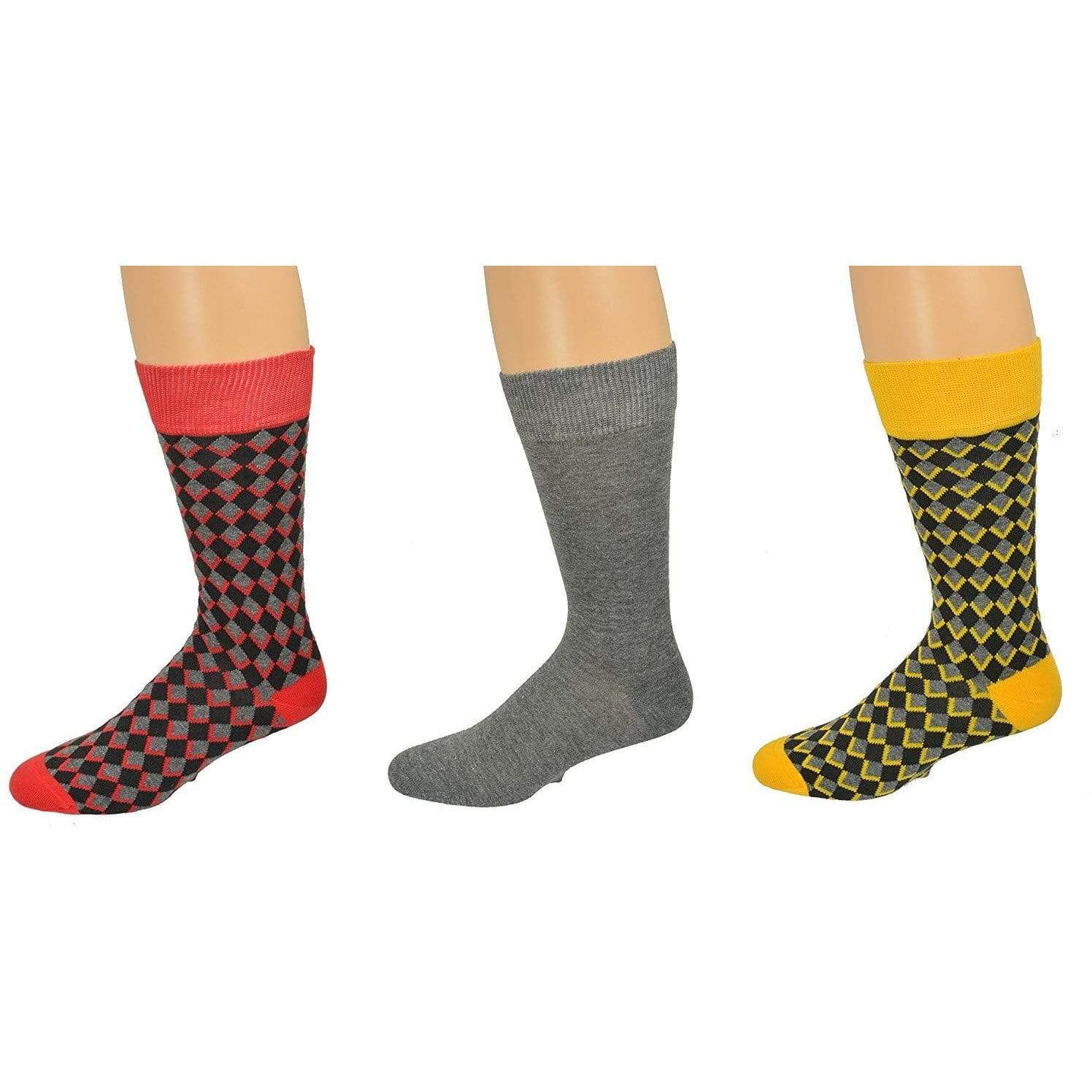 Sierra Socks Men's Casual Cotton Blend Fashion Design Mid Calf Dress Crew Socks, 2 or 3 Pairs