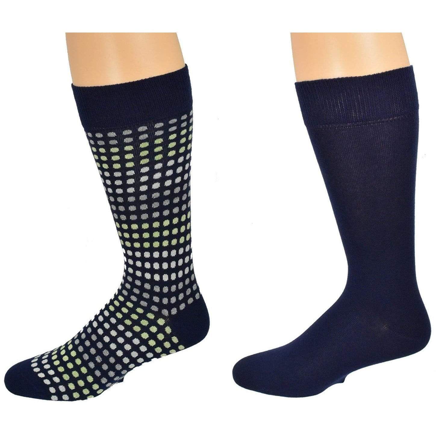 Sierra Socks Men's Casual Cotton Blend Fashion Design Mid Calf Dress Crew Socks, 2 or 3 Pairs