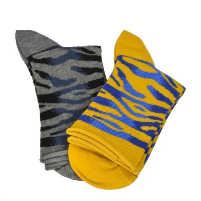 Sierra Socks Zebra Pattern Hi Anklet Casual Cotton Women's 2 Pair Pack Socks
