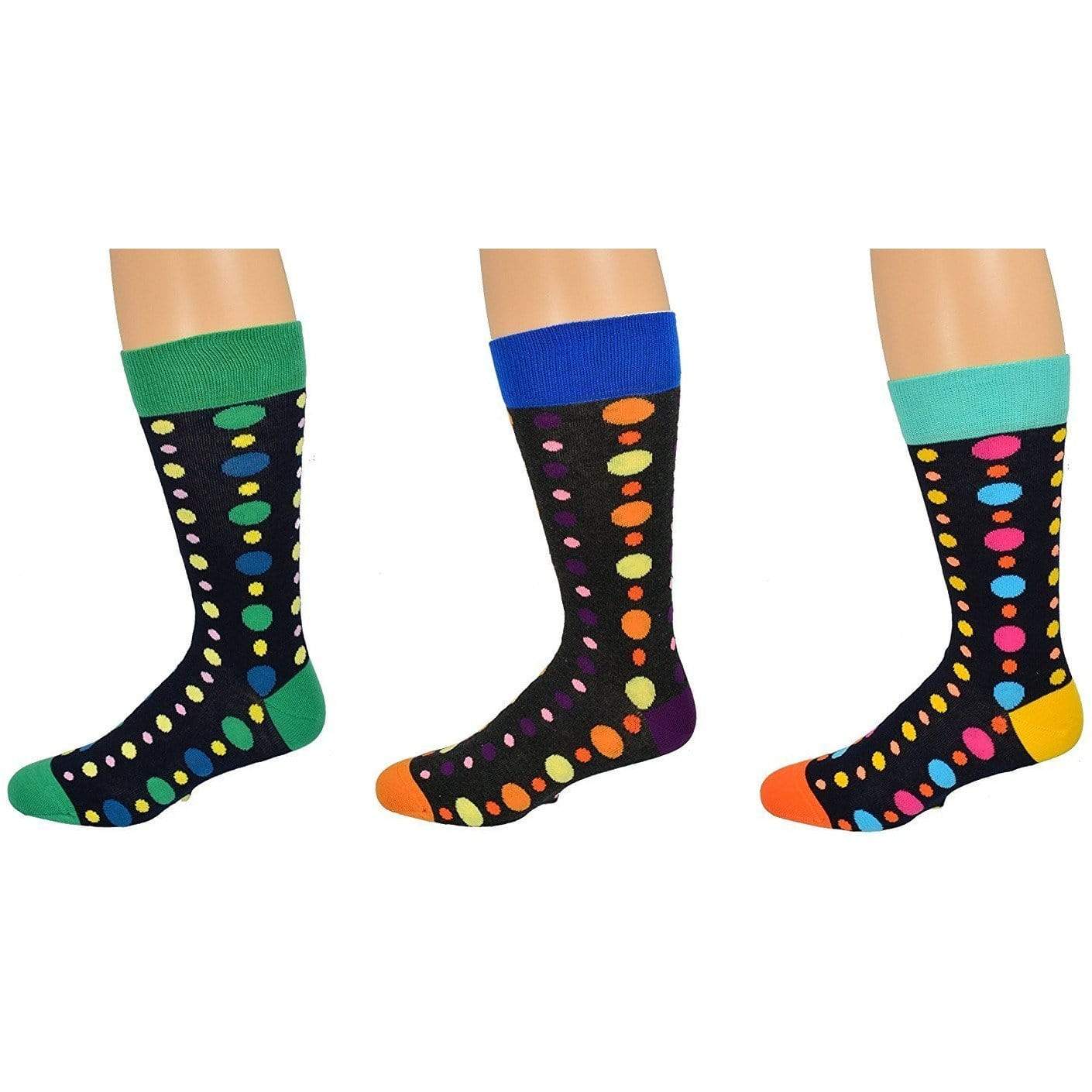 Polka Dot Pattern Colorful Crew Cotton Socks Men