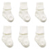 Newborn Baby Combed Cotton Seamless Toe 6 Pair White or 3 Pair Color Turn Cuff Bootie U78D