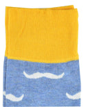 Mustaches Design Colorful Smooth Toe Men Crew Socks M7754