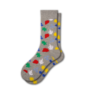 Leaf Pattern Crew Cotton Socks