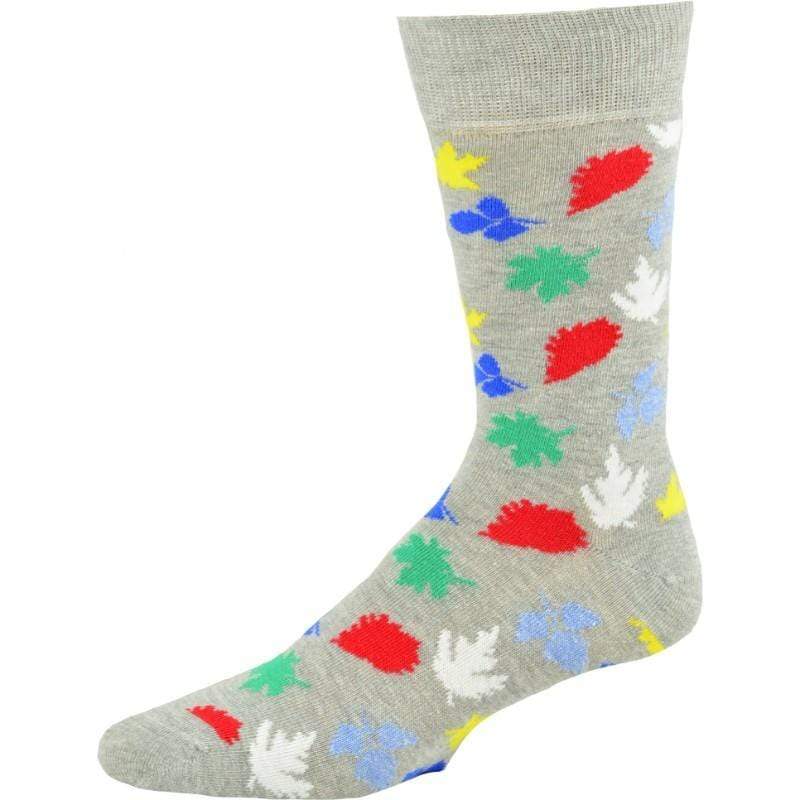 Leaf Pattern Crew Cotton Socks