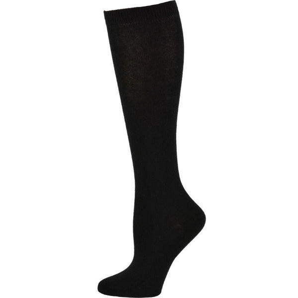 Flat Knit Combed Cotton Knee High Socks 3 pair pack