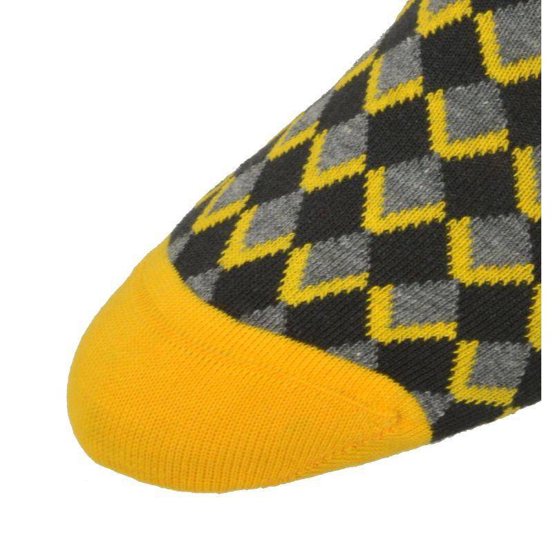 Dress Casual Combed Cotton Crew Diamond Pattern 3 Pair Pack Socks M6800